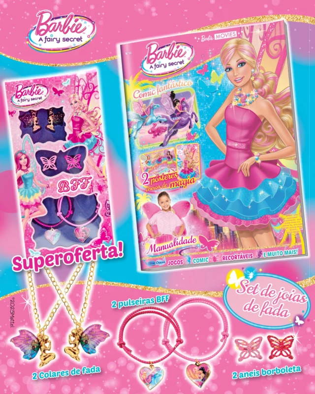 A nova edição da revista Barbie, Barbie e o Segredo das Fadas, já está nas bancas! Lê o comic desta aventura cintilante e torna-te também tu uma fada! De oferta, tens ainda um set de joias de fada que não vais querer perder! 🧚‍♀️ #barbiedoll #blueoceanportugal