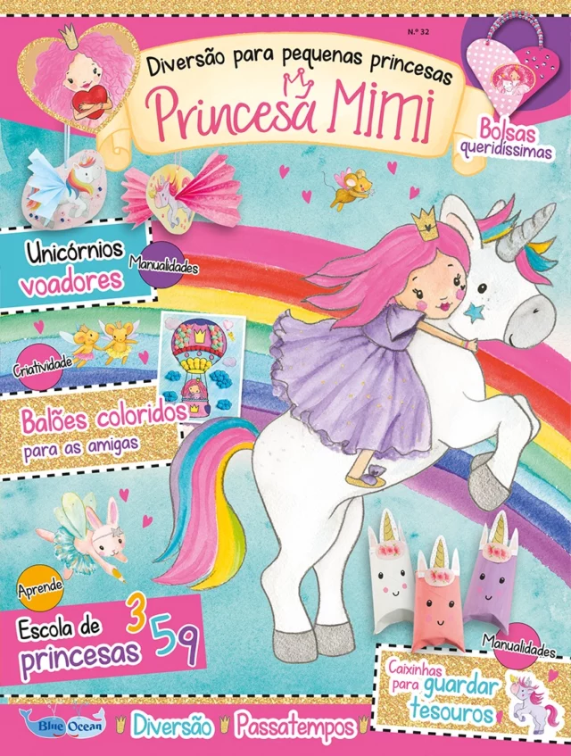 🌟 Já chegou às bancas a nova revista da Princesa mais querida do reino: a tua amiga Mimi! Nesta edição supermágica, vais encontrar jogos divertidos, atividades criativas e muitas surpresas encantadoras!  Descobre uma nova história cheia de emoção com a Mimi e o seu grupo de princesas! E ainda… um presente digno da realeza: um lindo kit de bolso para te sentires uma verdadeira princesa todos os dias! 👑✨