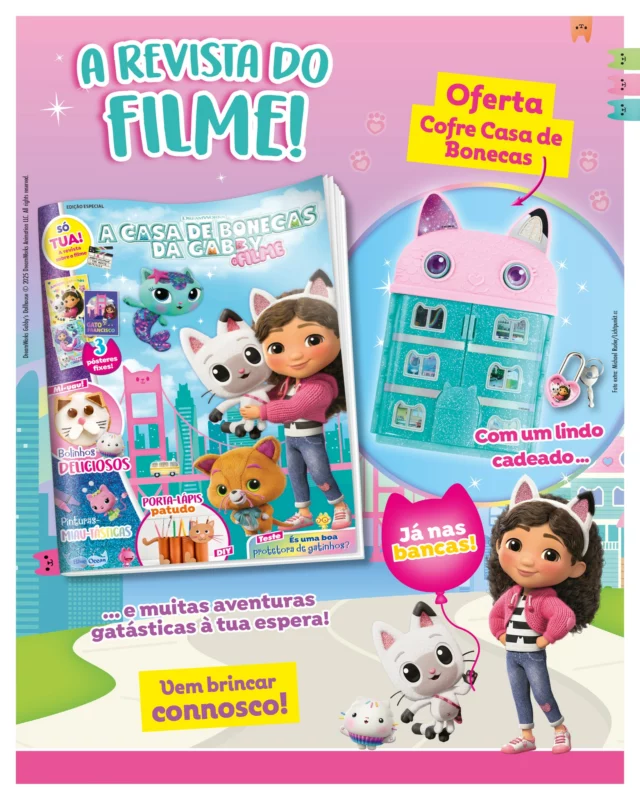 Já está nas bancas uma edição gato-especial da revista A Casa de Bonecas da Gabby! Descobre tudo sobre o filme que saiu a semana passada nos cinemas e recebe, de oferta, um cofre Casa de Bonecas gatástico! Diverte-te. gatinho! #acasadebonecasdagabby #BlueOceanPortugal