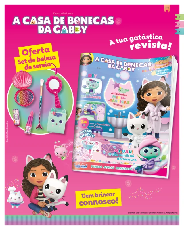 A Gabby e os seus amigos estão de volta com uma aventura aquática superdivertida! Junta-te a eles e recebe, de oferta, este set de beleza de sereia magnífico. A Sereigata vai ficar orgulhosa! #GabbysDollhouse #blueocean