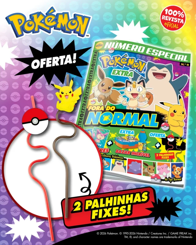A nova edição da Pokémon Extra já chegou e vem cheia de aventuras e muita diversão! Continua a ler a história da Liko e do Rain e descobre tudo sobre os Pokémon tipo Normal. De oferta, recebes ainda estas palhinhas muito fixes!