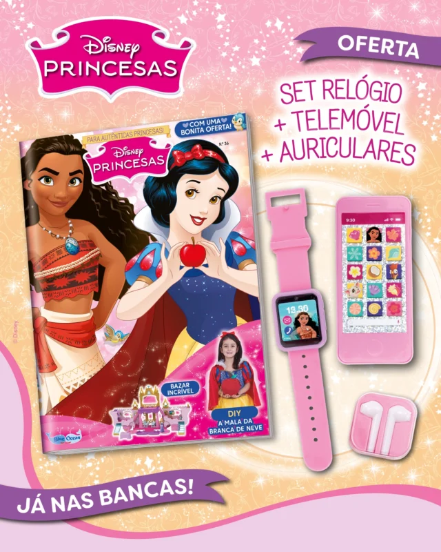 As tuas princesas preferidas estão de volta às bancas e levam-te numa aventura deliciosa por Paris: a Tiana vai participar no campeonato mundial de beignets! 🎀 Como será que irá correr? Diverte-te a fazer uma moldura de fotos da Vaiana e não percas os jogos que preparámos para ti. Podes, também, ter duas ofertas diferentes, procura a tua! 🥰