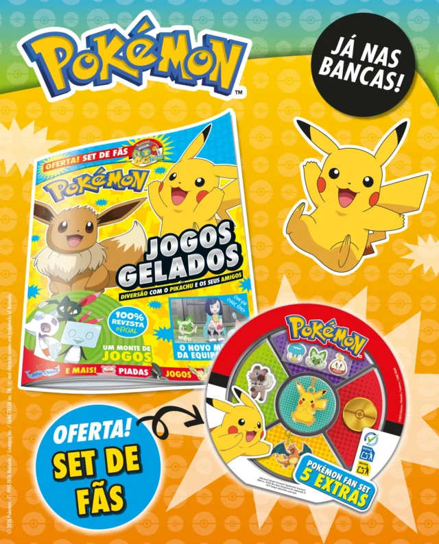 A aventura continua na nova edição da revista Pokémon! Desta vez, diverte-te com as piadas do Slowpoke, um comic cheio de aventuras e descobre tudo sobre as megaevoluções em Pokémon Legends: A-Z!

Inclui pósteres giros, jogos e passatempos incríveis com o Lucario e o Pikachu. E ainda uma oferta especial: um set de fãs para a tua coleção!