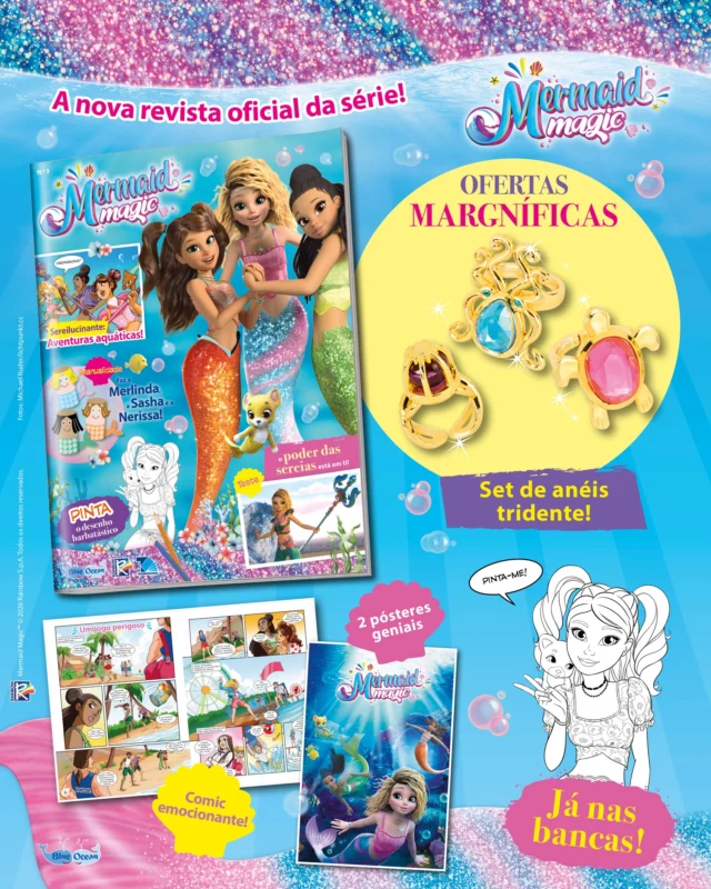 Mergulha num oceano de brilho e fantasia 🐚💖 com o novo número da Mermaid Magic! 🌊

Nesta edição encontrarás:

🌈 Jogos, passatempos e muito brilho
🧜‍♀️ Segredos do fundo do mar
✨ E um presente mágico para sereias!

👉 Já disponível no teu quiosque e papelaria!
