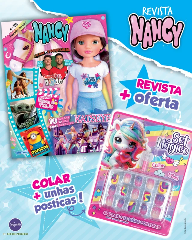A Nancy está de volta e traz-te todas as novidades do momento: os filmes que podes ver este verão e estrelas mais fixes da Seleção Nacional! Descobre, ainda, tudo o que não sabias sobre as Katseye e leva, como oferta, um set de unhas mágico!
