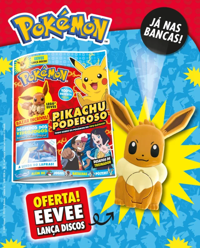 A aventura continua na nova edição da revista Pokémon! Desta vez, descobre curiosidades eletrizantes sobre os Pokémon do tipo Elétrico⚡, enfrenta desafios superdivertidos e acompanha um comic cheio de humor e ação.
Fica também a conhecer as novidades do novo jogo Pokémon Pokopia e prepara-te para explorar um mundo repleto de aventuras! Além disso, encontras pósteres fantásticos, jogos e passatempos para testares os teus conhecimentos. E há ainda uma oferta especial: um lançador de discos do Eevee para tornares as tuas batalhas ainda mais divertidas! ✨