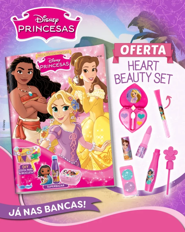As tuas princesas favoritas estão de volta às bancas com uma nova edição megadivertida! Lê sobre a aventura da Rapunzel e do Pascal enquanto tentam salvar um pequeno amigo e diverte-te com as atividades principescas que preparámos para ti. Vais ainda aprender a fazer uma cestinha para a tua bicicleta! E, de oferta, recebes um fantástico kit de maquilhagem! 🩷🌸✨