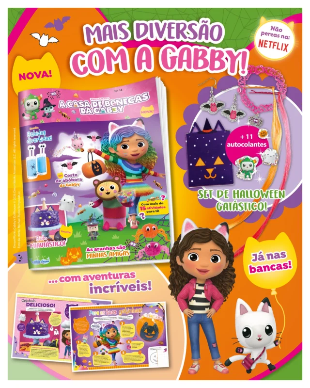 Está a chegar o dia mais assustador, e mais divertido, do ano! Claro que os gatinhos da Gabby não podiam deixar passar a oportunidade de se mascararem. Junta-te a eles e tira algumas ideias para o teu Halloween. De oferta, recebes ainda um set de Halloween fantástico!